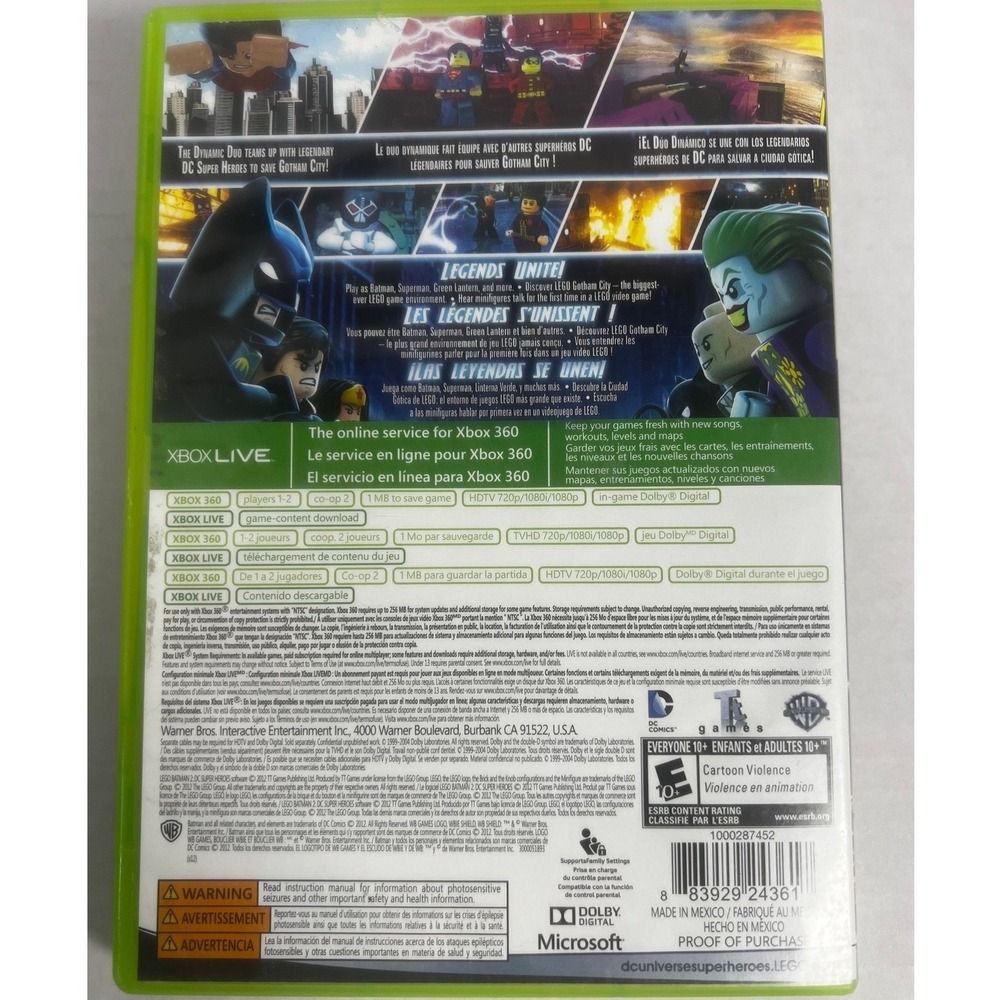 Lego Batman 2 DC Super Heroes Xbox 360 Platinum Hits Video Game Complete CIB - Picture 3 of 3